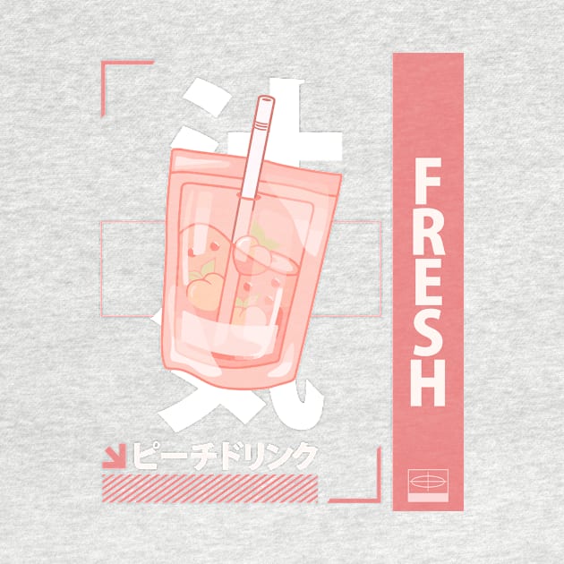 funny retro 90s japanese kawaii peach juice drink carton by jodotodesign